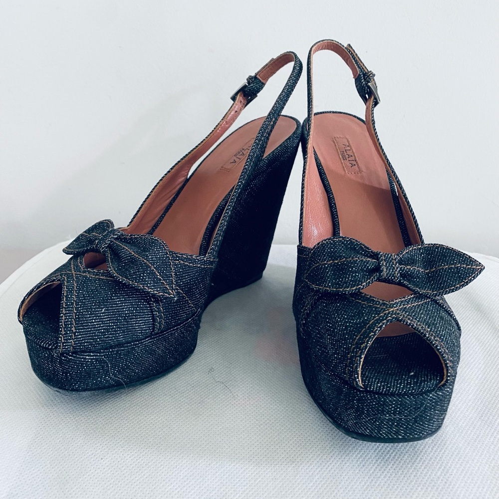 Authentic Alaia Denim Wedge